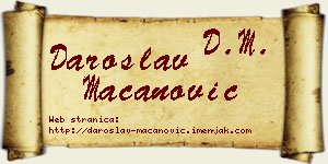 Daroslav Macanović vizit kartica